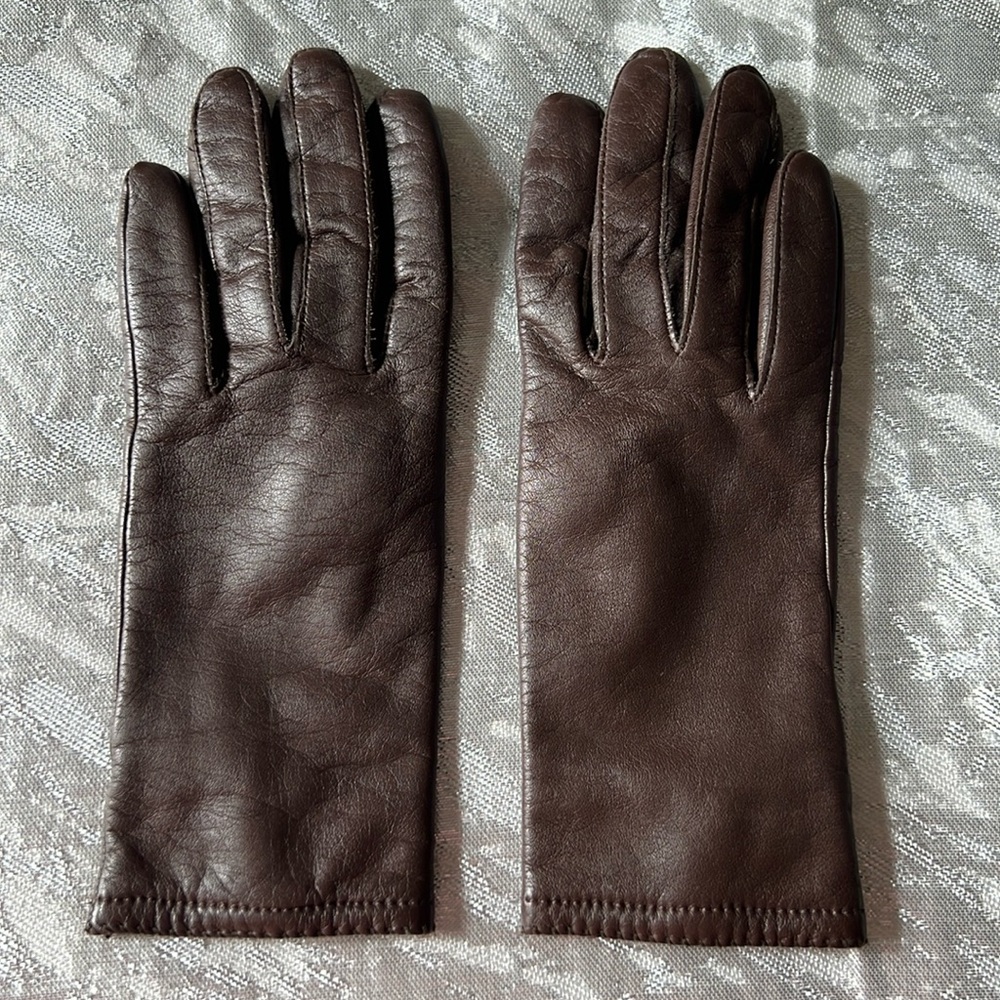 Grandoe Brown Leather Gloves Size 6.5